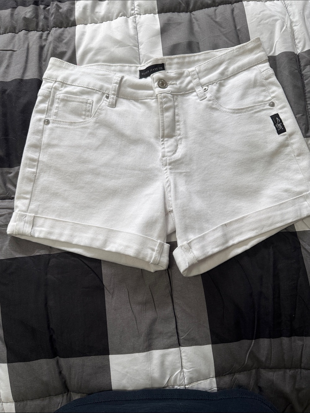 White Denim Shorts by Silver Jeans Co.